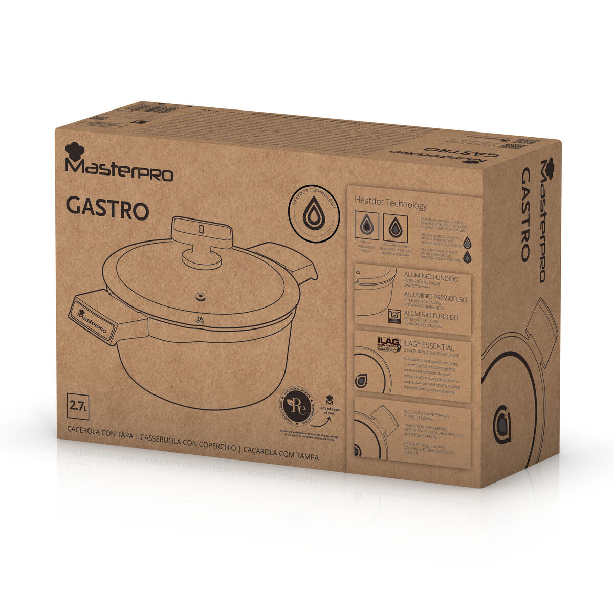 Κατσαρόλα με Καπάκι Masterpro GASTRO REECO MP Μαύρο