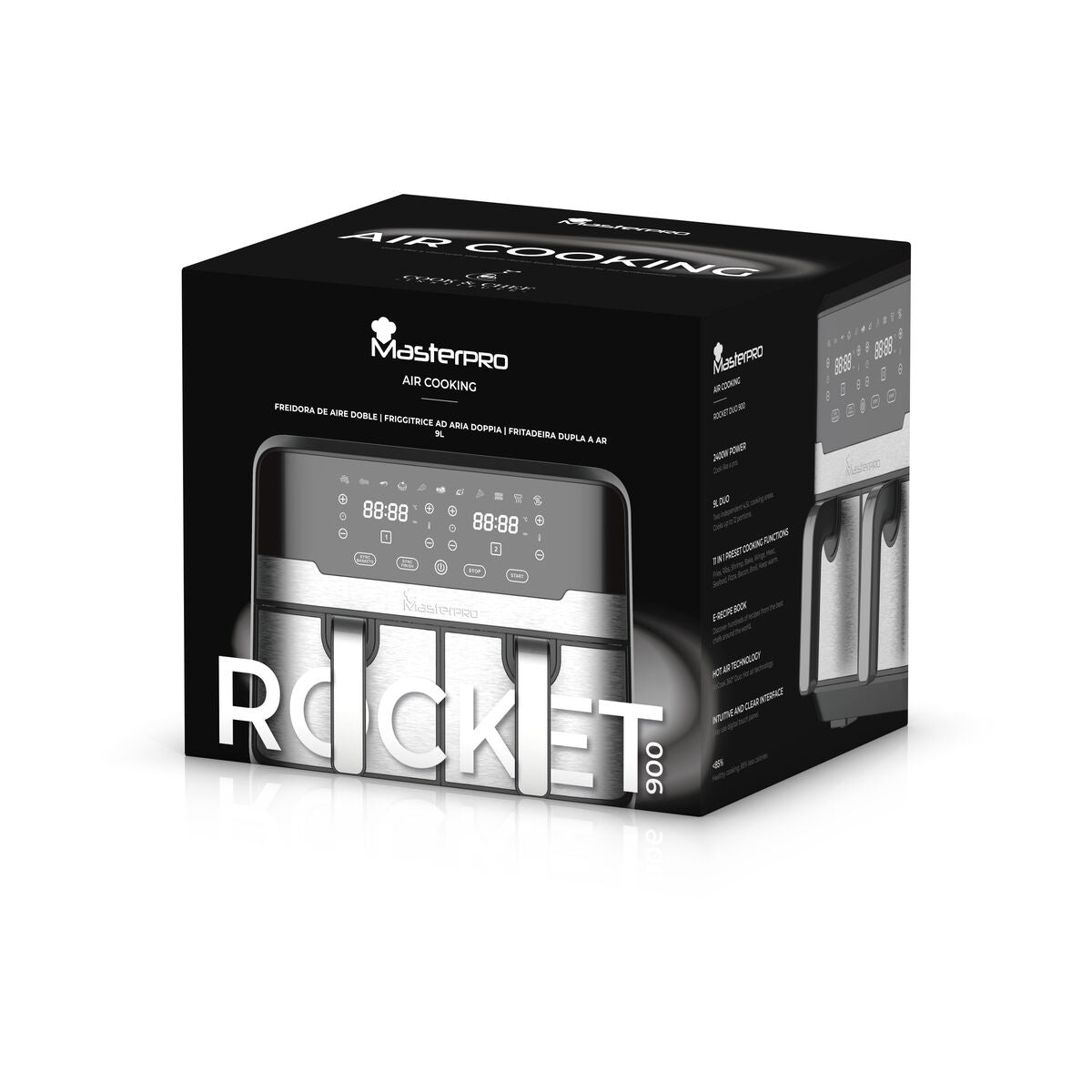Φριτέζα με Αέρα Masterpro Rocket Duo 900 2400 W 9 L Μαύρο