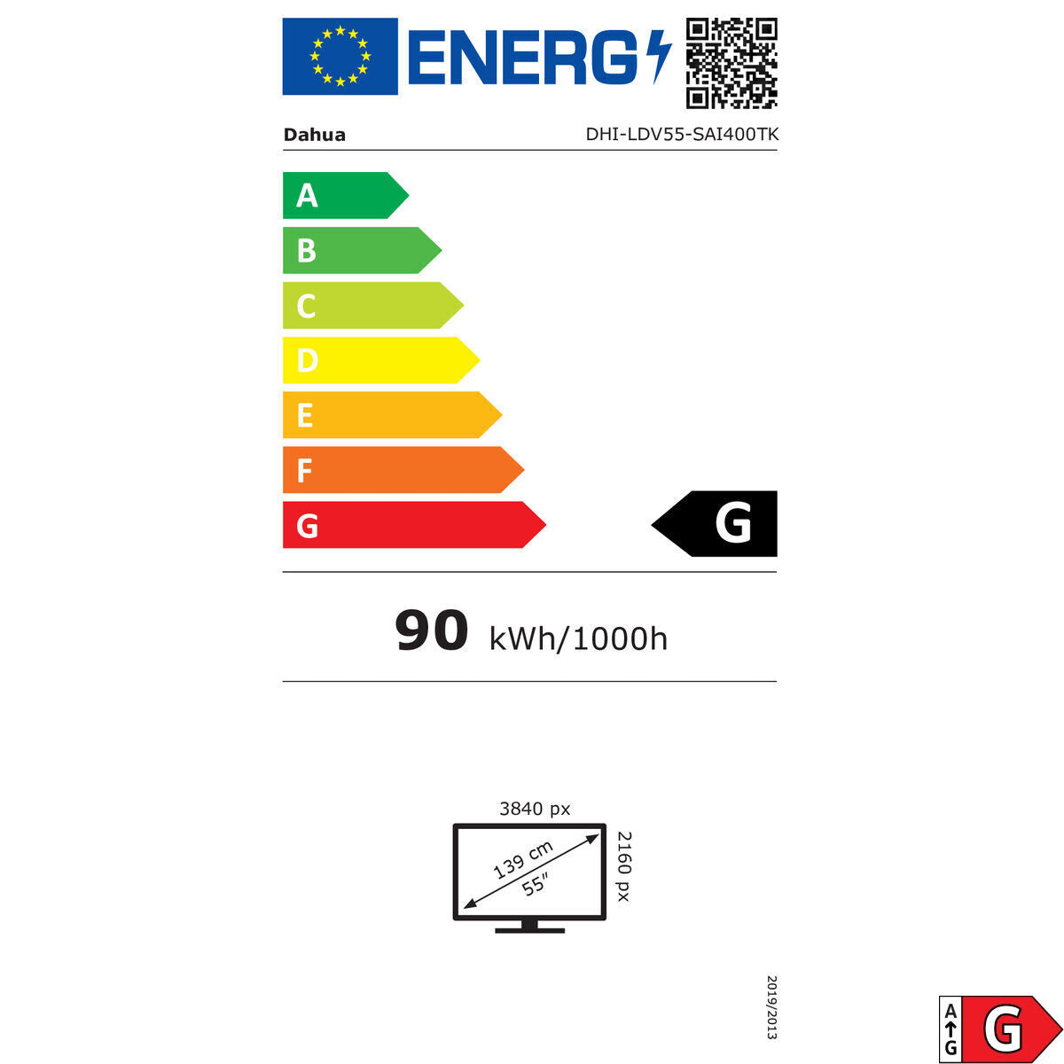 Οθόνη Videowall Dahua 1.0.99.12.10581-9001 4K Ultra HD 55"