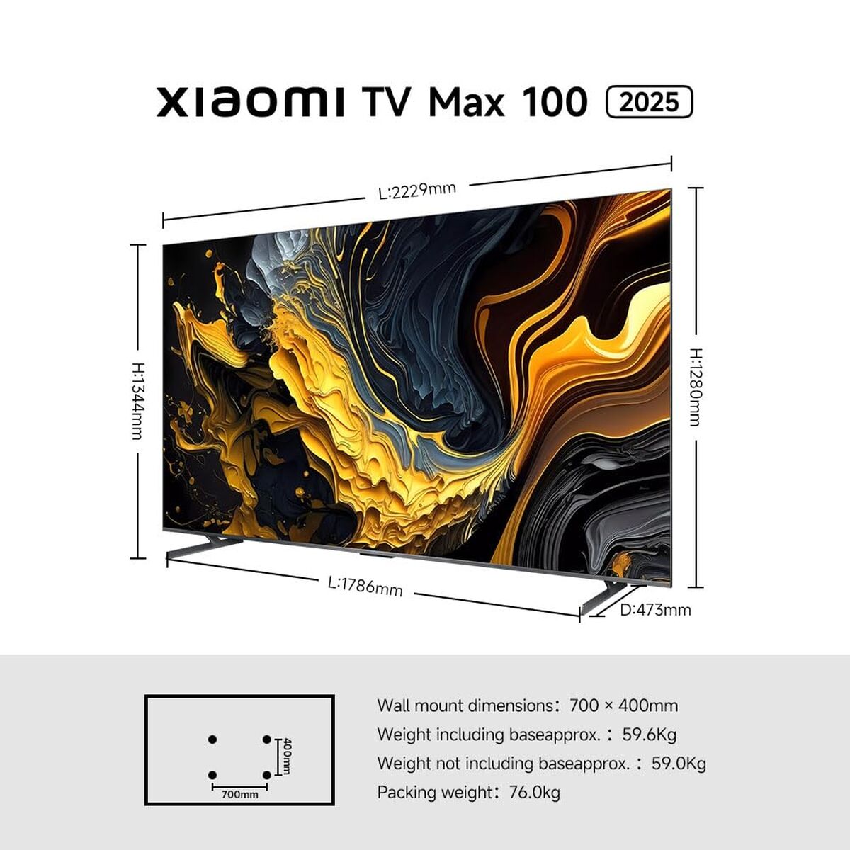 Smart TV Xiaomi ELA5692EU 4K Ultra HD 100" LED HDR QLED (Ανακαινισμenα A)