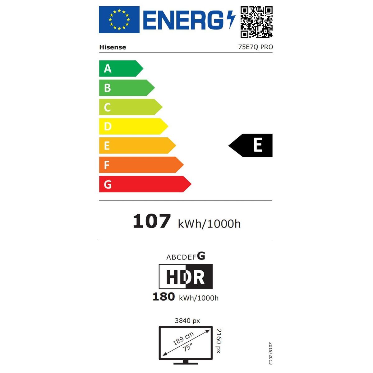 Smart TV Hisense 75E7Q PRO 4K Ultra HD 75" HDR QLED (Ανακαινισμenα A)