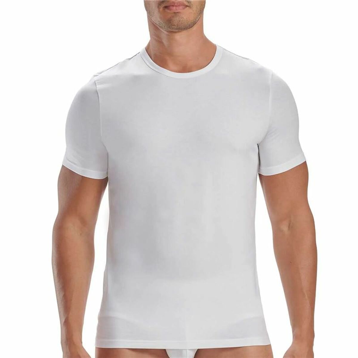 Ανδρική Μπλούζα με Κοντό Μανίκι Adidas Ss Tee Crew Active Core Cotton Λευκό 3 Μονάδες