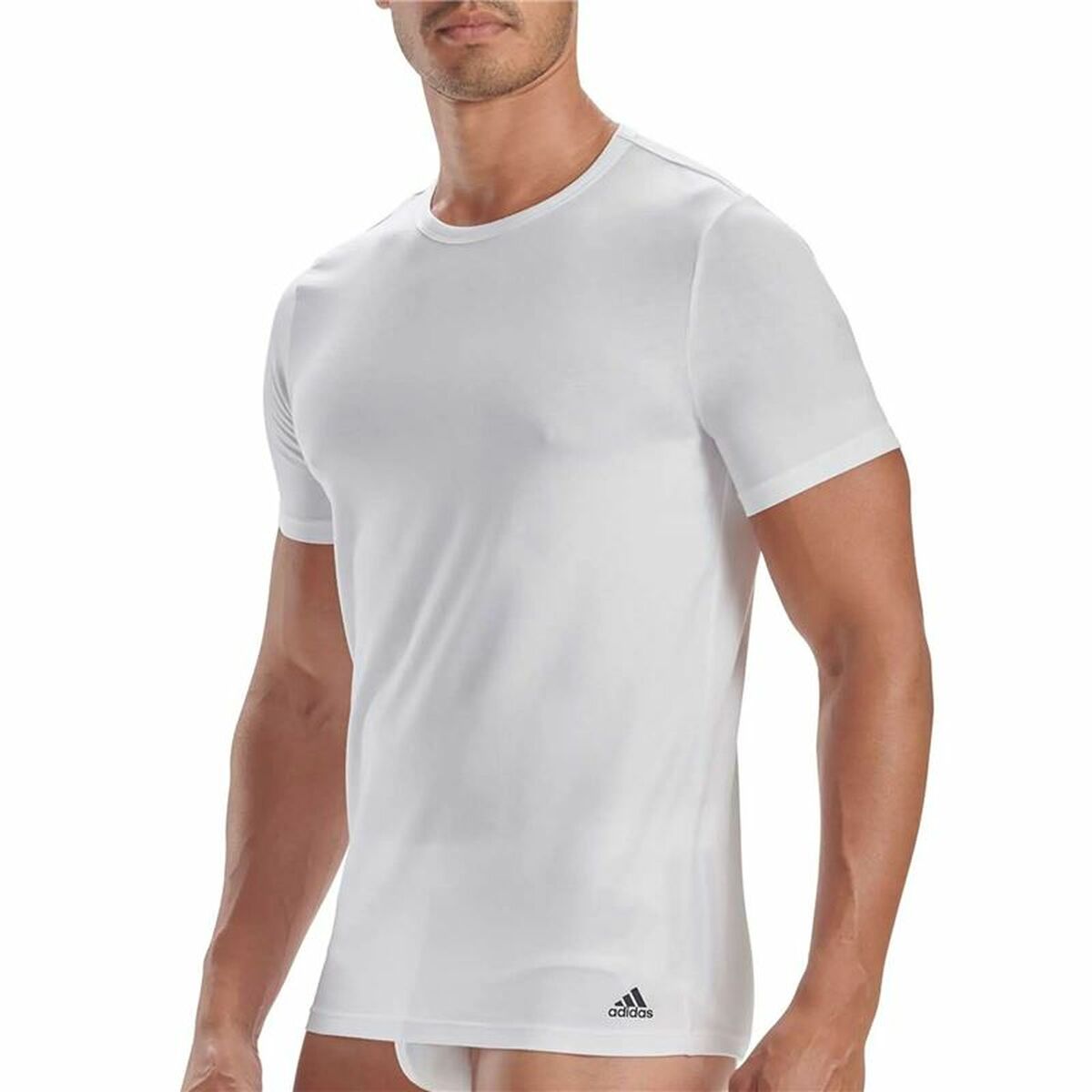 Ανδρική Μπλούζα με Κοντό Μανίκι Adidas Ss Tee Crew Active Core Cotton Λευκό 3 Μονάδες
