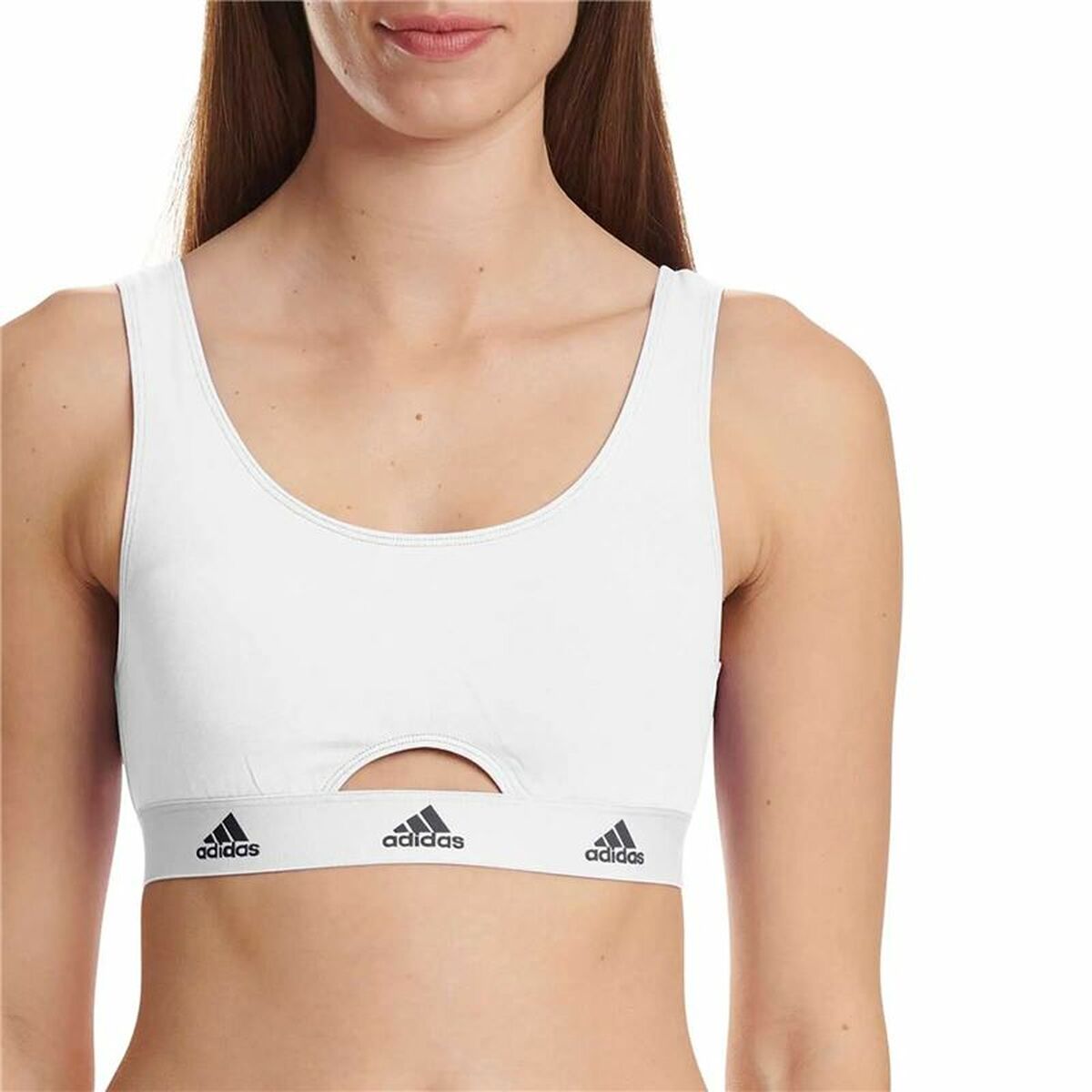 Αθλητικό σουτιέν Adidas Active Comfort Cotton Λευκό