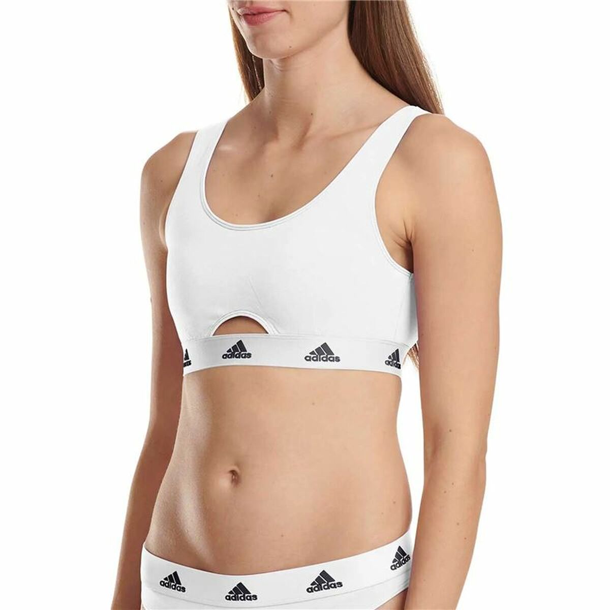 Αθλητικό σουτιέν Adidas Active Comfort Cotton Λευκό