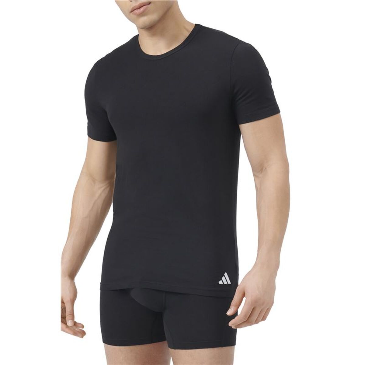 Ανδρική Μπλούζα με Κοντό Μανίκι Adidas Crew 2P Active Flex Μαύρο