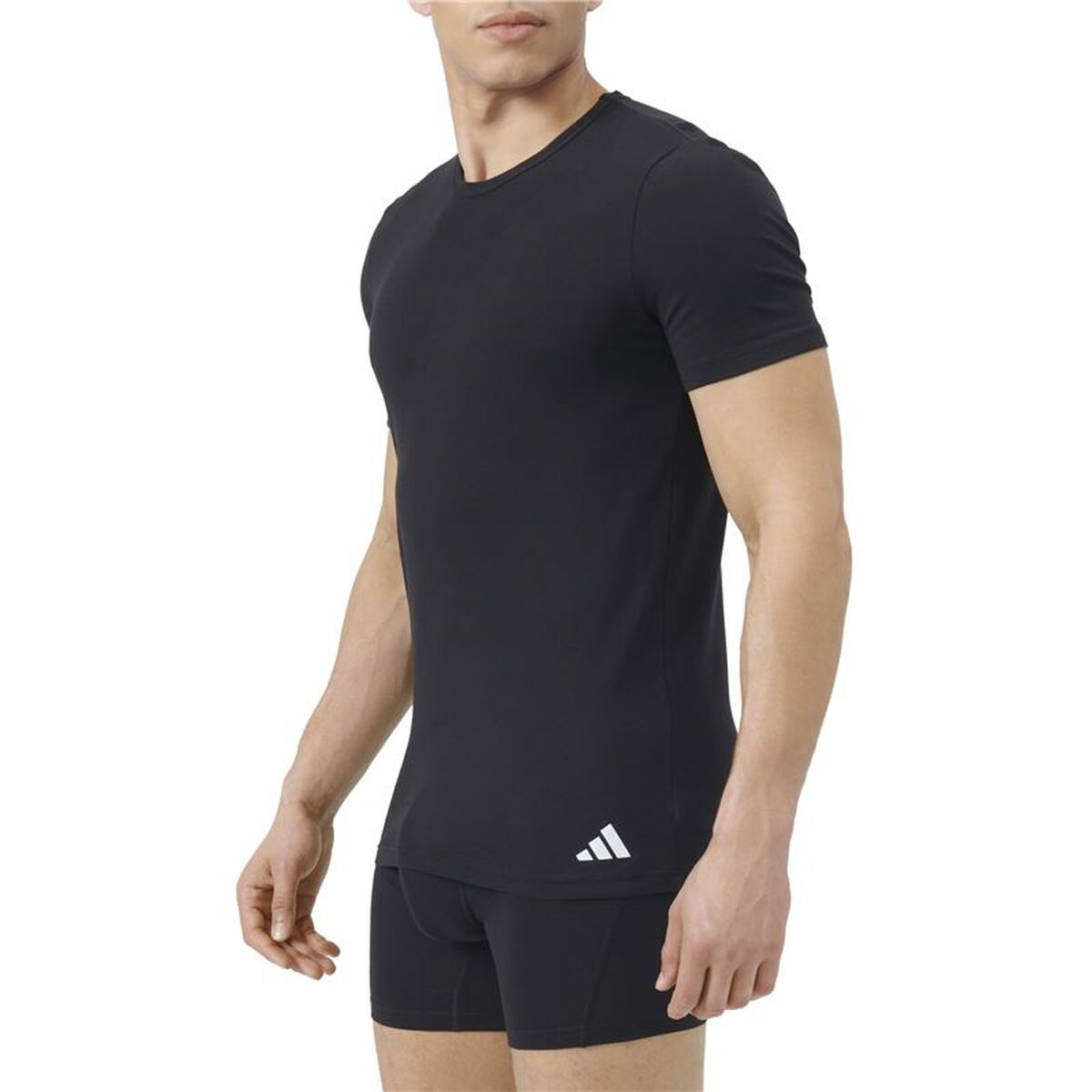 Ανδρική Μπλούζα με Κοντό Μανίκι Adidas Crew 2P Active Flex Μαύρο