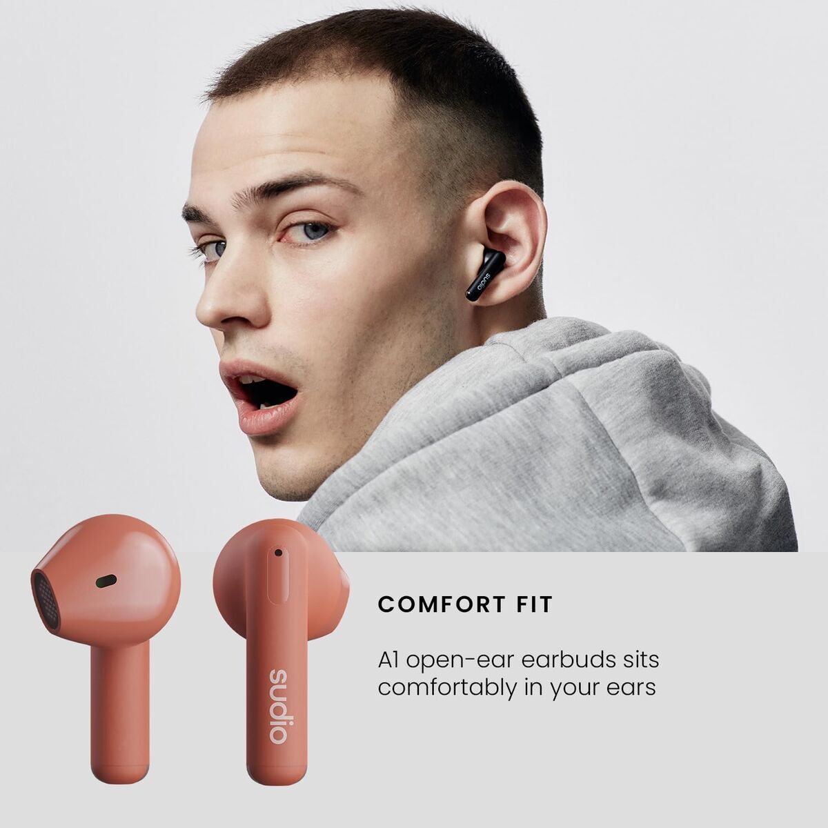 Ακουστικά in Ear Bluetooth Sudio A1 True Wireless Πορτοκαλί
