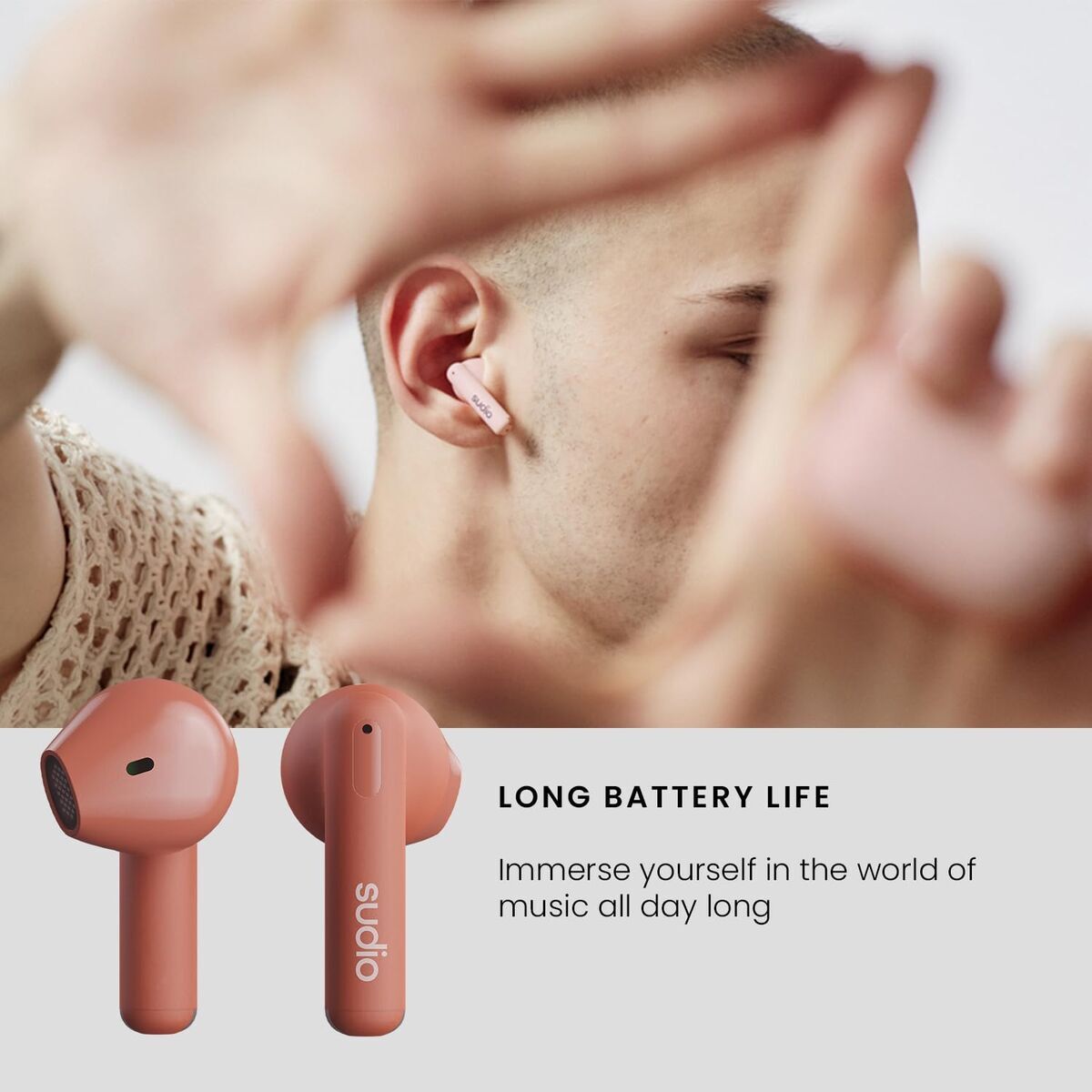 Ακουστικά in Ear Bluetooth Sudio A1 True Wireless Πορτοκαλί