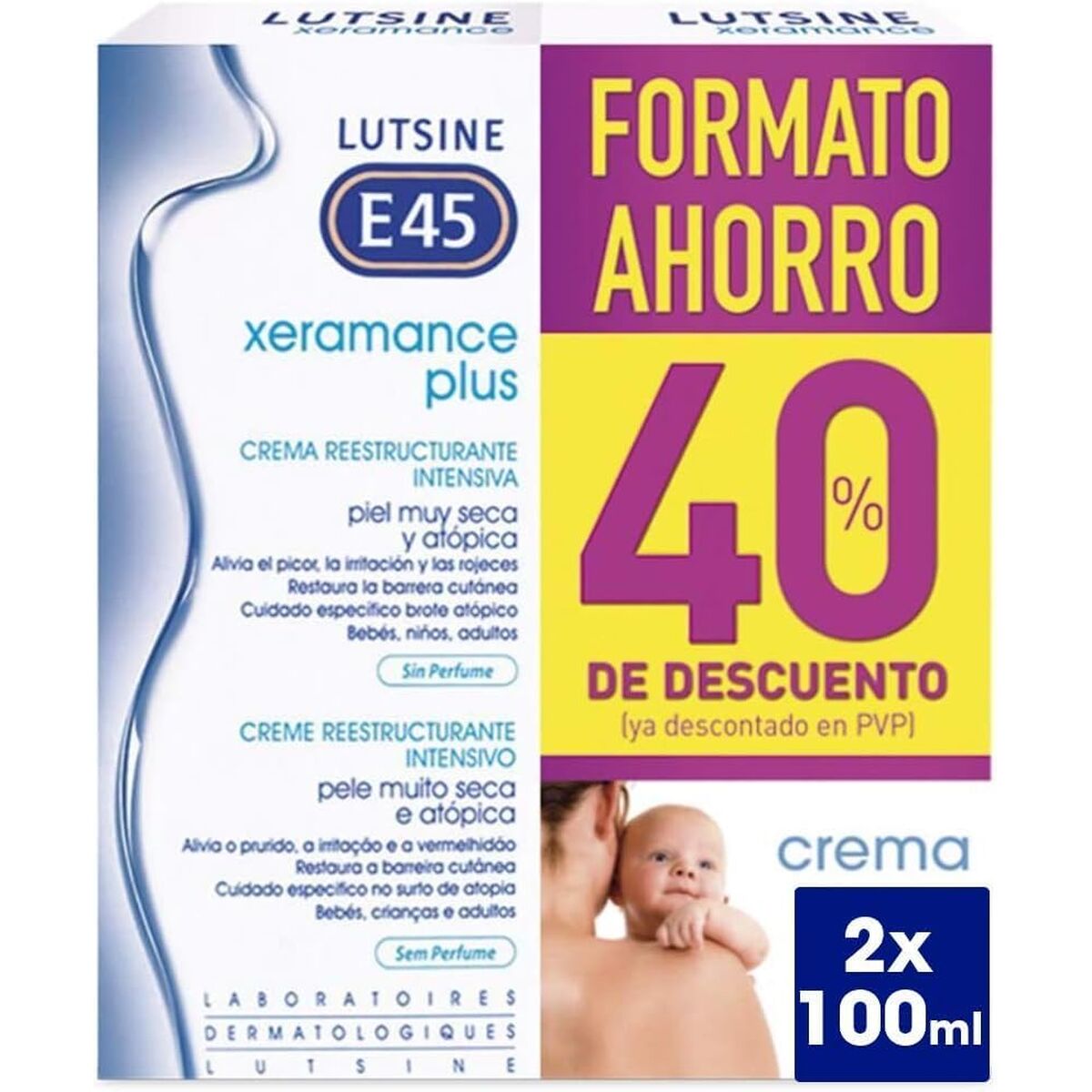 Κρέμα Σώματος Lutsine E45 XERAMANCE PLUS 100 ml x2