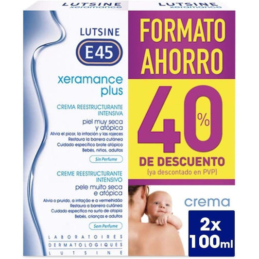 Κρέμα Σώματος Lutsine E45 XERAMANCE PLUS 100 ml x2