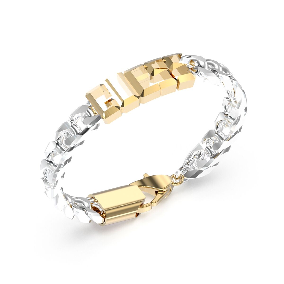 Ανδρικά Βραχιόλια Guess JUXB03205JWYGSTS Μέταλλο Ασημί Χρυσό