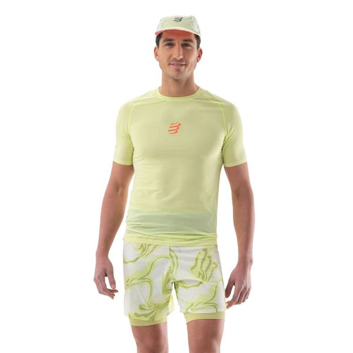 Ανδρική Μπλούζα με Κοντό Μανίκι Compressport Trail Racing Ss Λεμονί