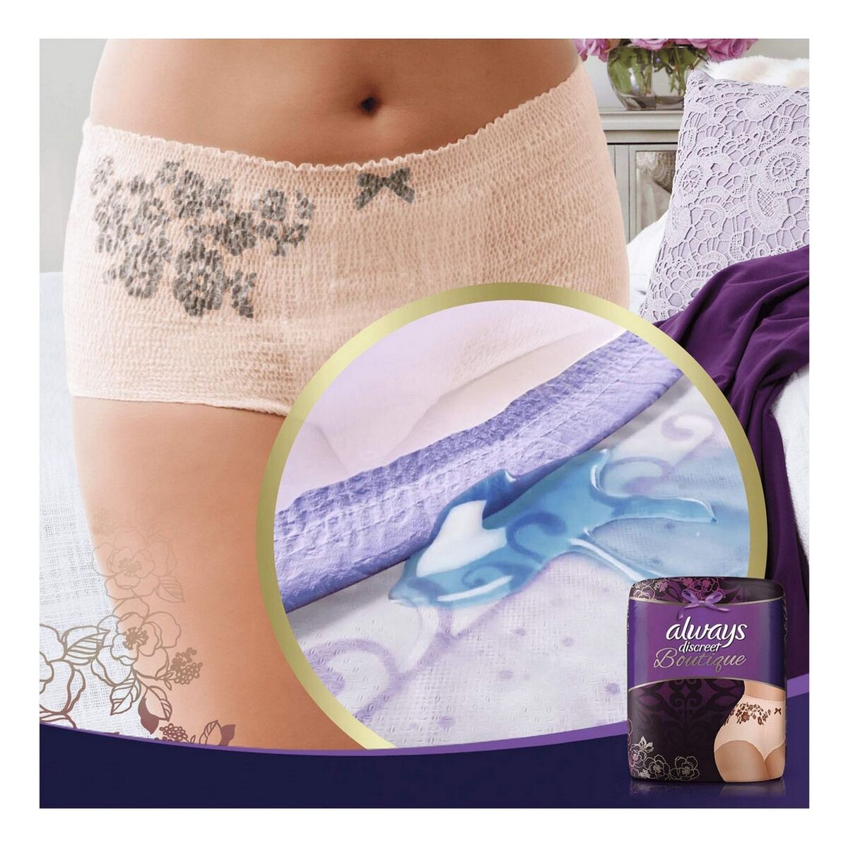 Σερβιέτες για την Ακράτεια Ausonia Discreet Boutique Μεγάλο (8 τεμ.)