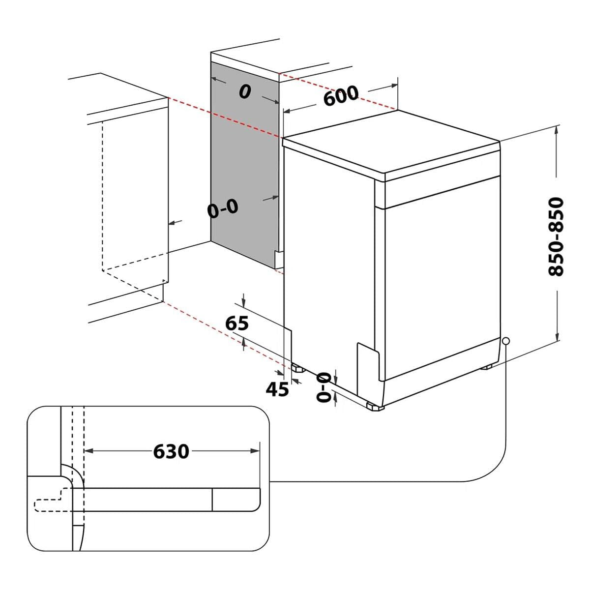 Πλυντήριο πιάτων Whirlpool Corporation W7FHS41 Λευκό Μαύρο 60 cm (Ανακαινισμenα C)
