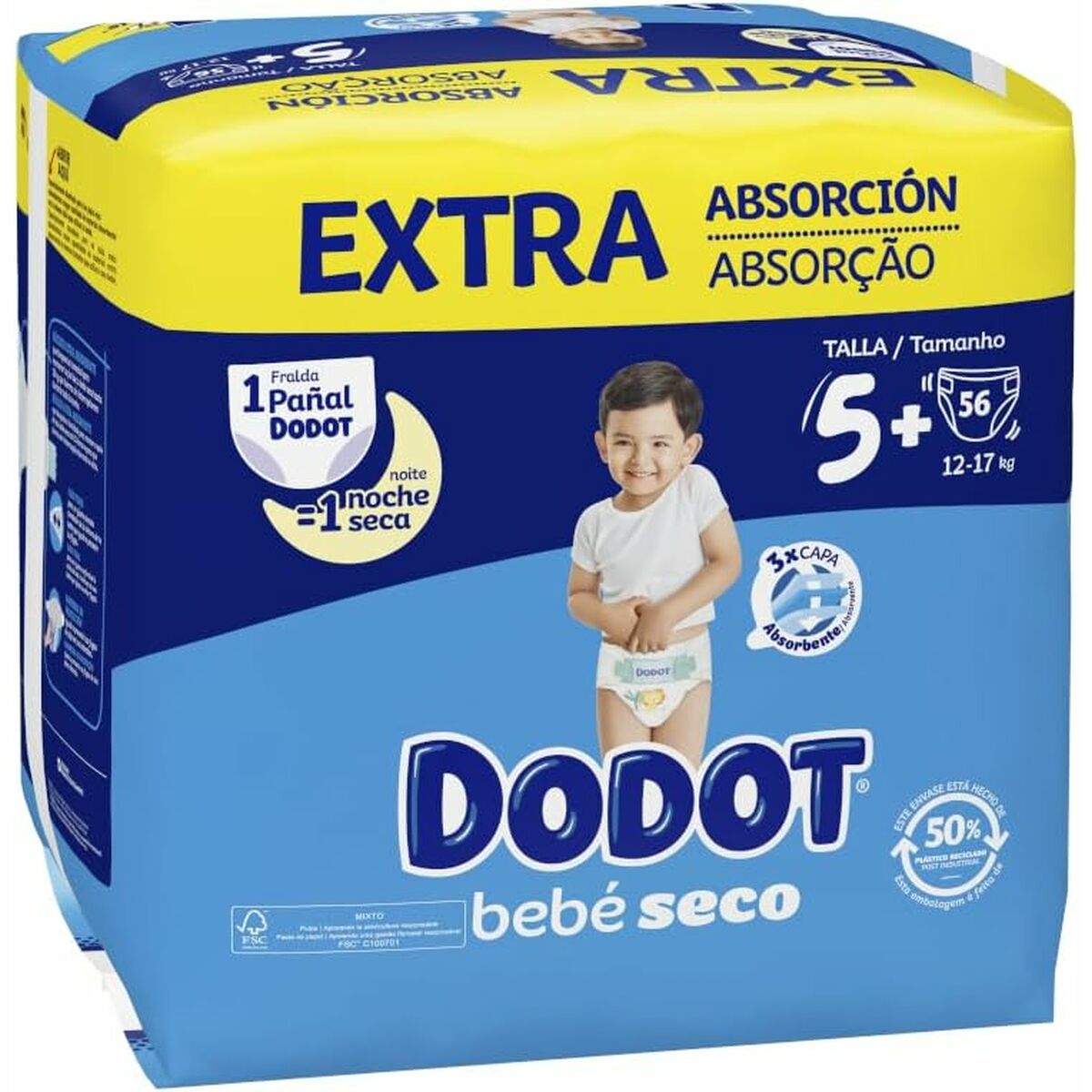 Πανάκια μιας χρήσης Dodot Etapas Extra 5 12-17 kg (x 56)