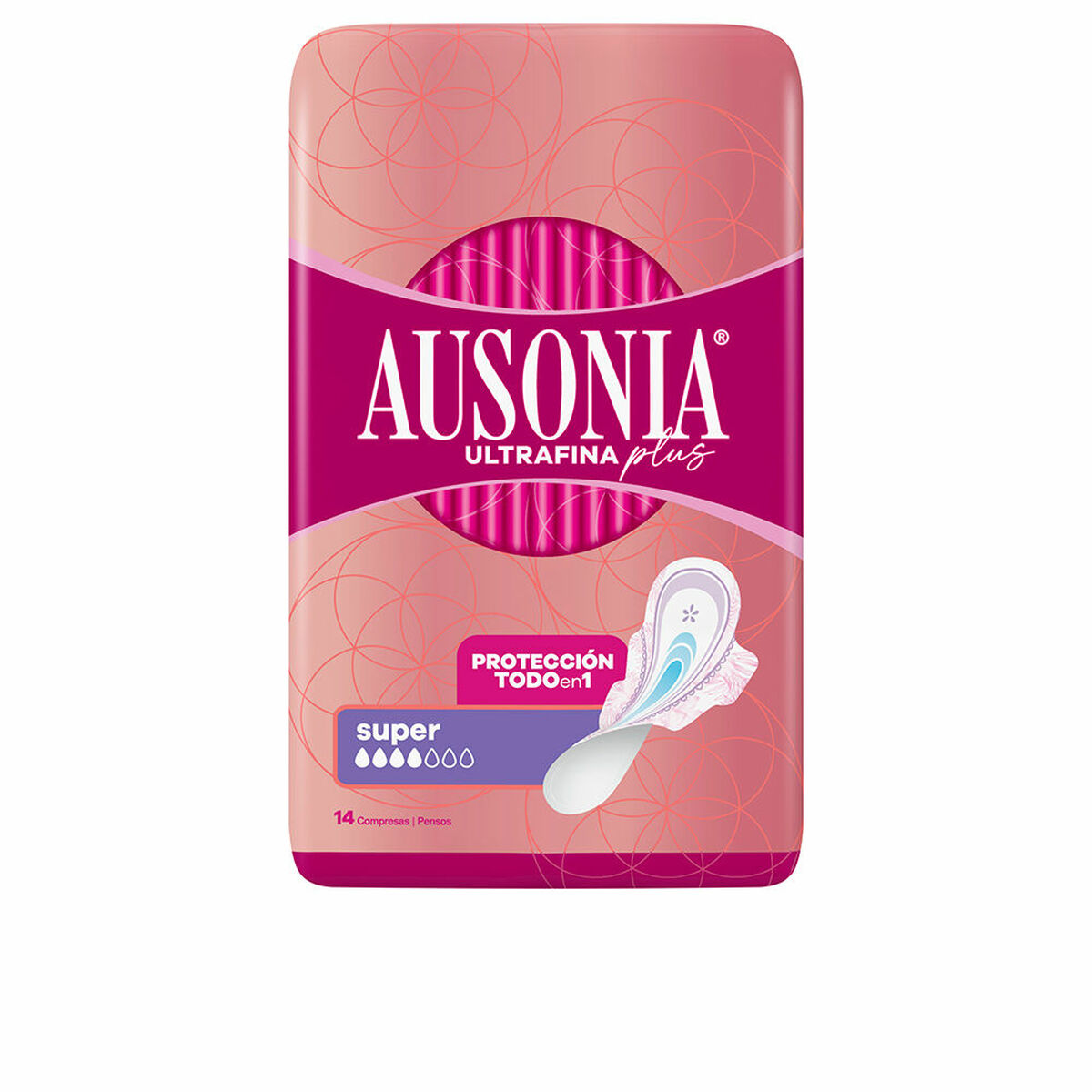 Σερβιέτες Super με Φτερά Ausonia Plus Πολύ Λεπτό 14 Μονάδες