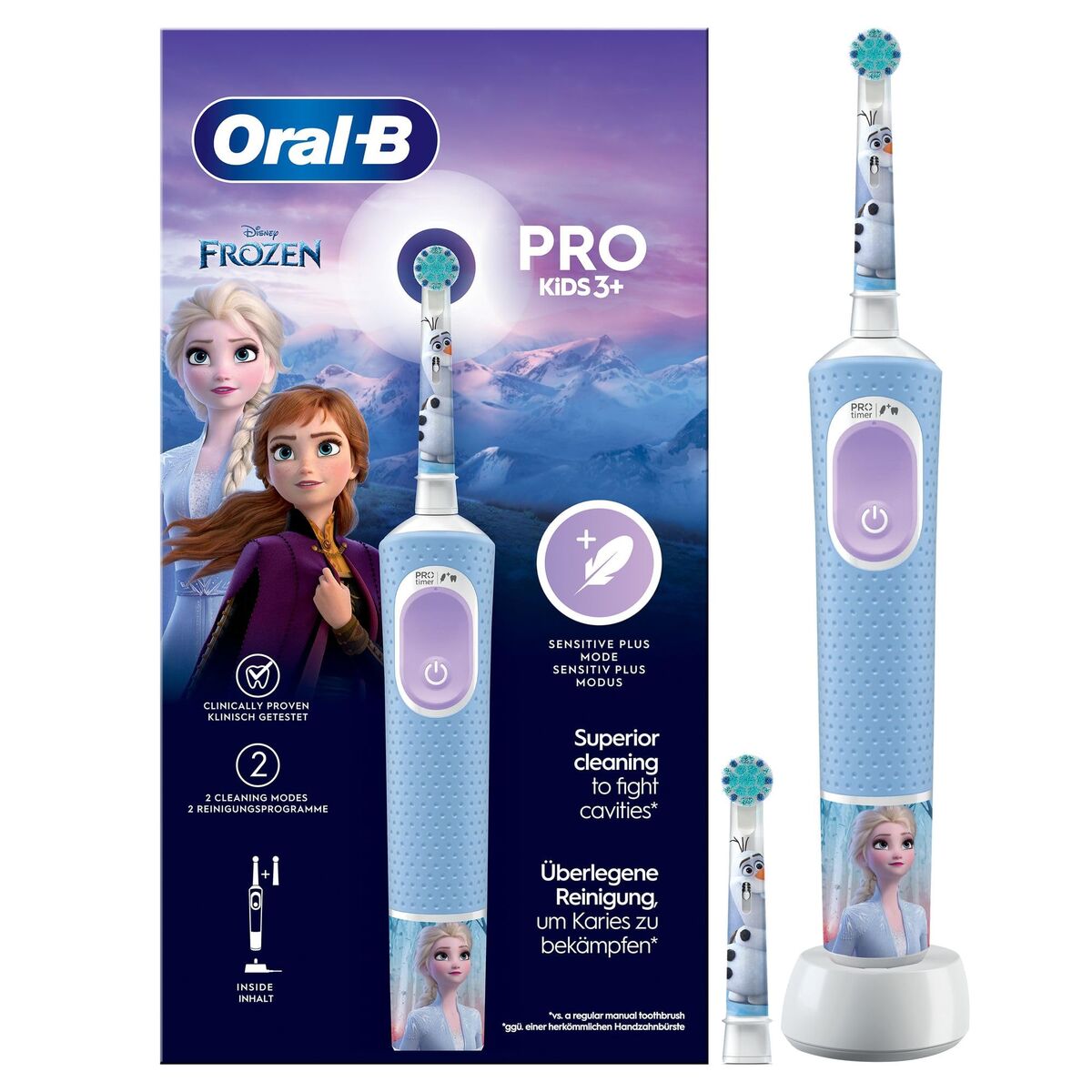 Ηλεκτρική οδοντόβουρτσα Oral-B Frozen Μαύρο Πολύχρωμο (2 Τεμάχια) (x2)