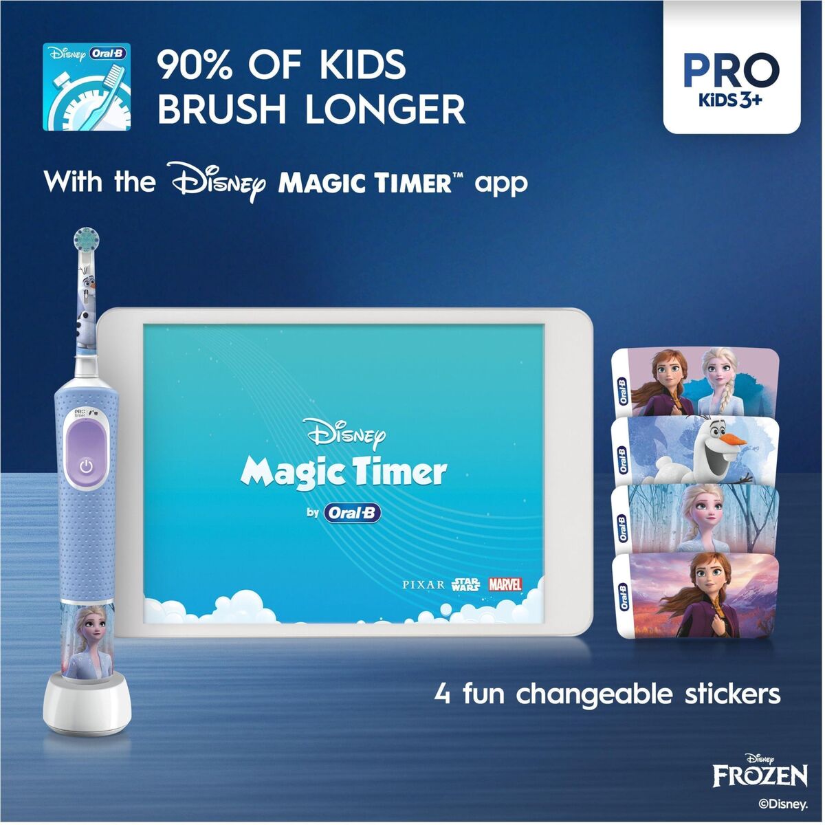 Ηλεκτρική οδοντόβουρτσα Oral-B Frozen Μαύρο Πολύχρωμο (2 Τεμάχια) (x2)