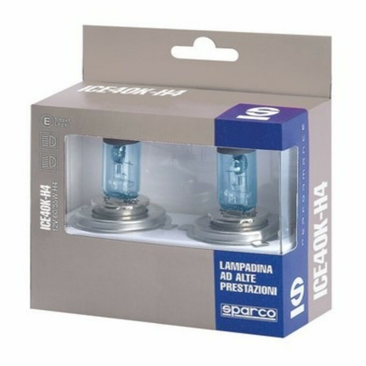 Λάμπα Αυτοκινήτου Sparco ICE40K H4 12V 55W Blanco Azulado Efecto Xenon