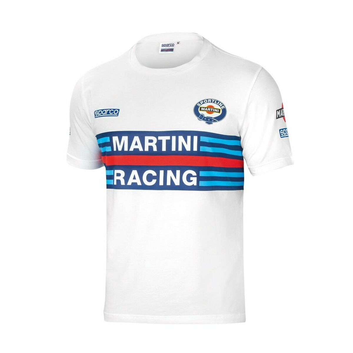 Μπλούζα με Κοντό Μανίκι Sparco MARTINI RACING Μέγεθος M Λευκό