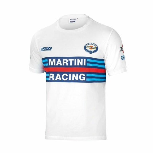 Μπλούζα με Κοντό Μανίκι Sparco MARTINI RACING Μέγεθος L Λευκό
