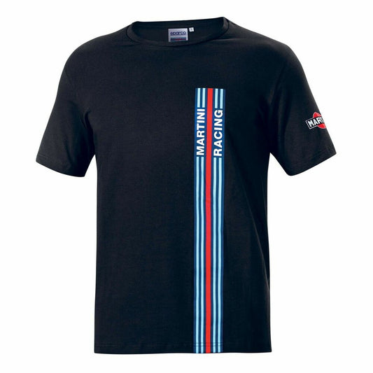 Ανδρική Μπλούζα με Κοντό Μανίκι Sparco Martini Racing Μαύρο (Μέγεθος S)