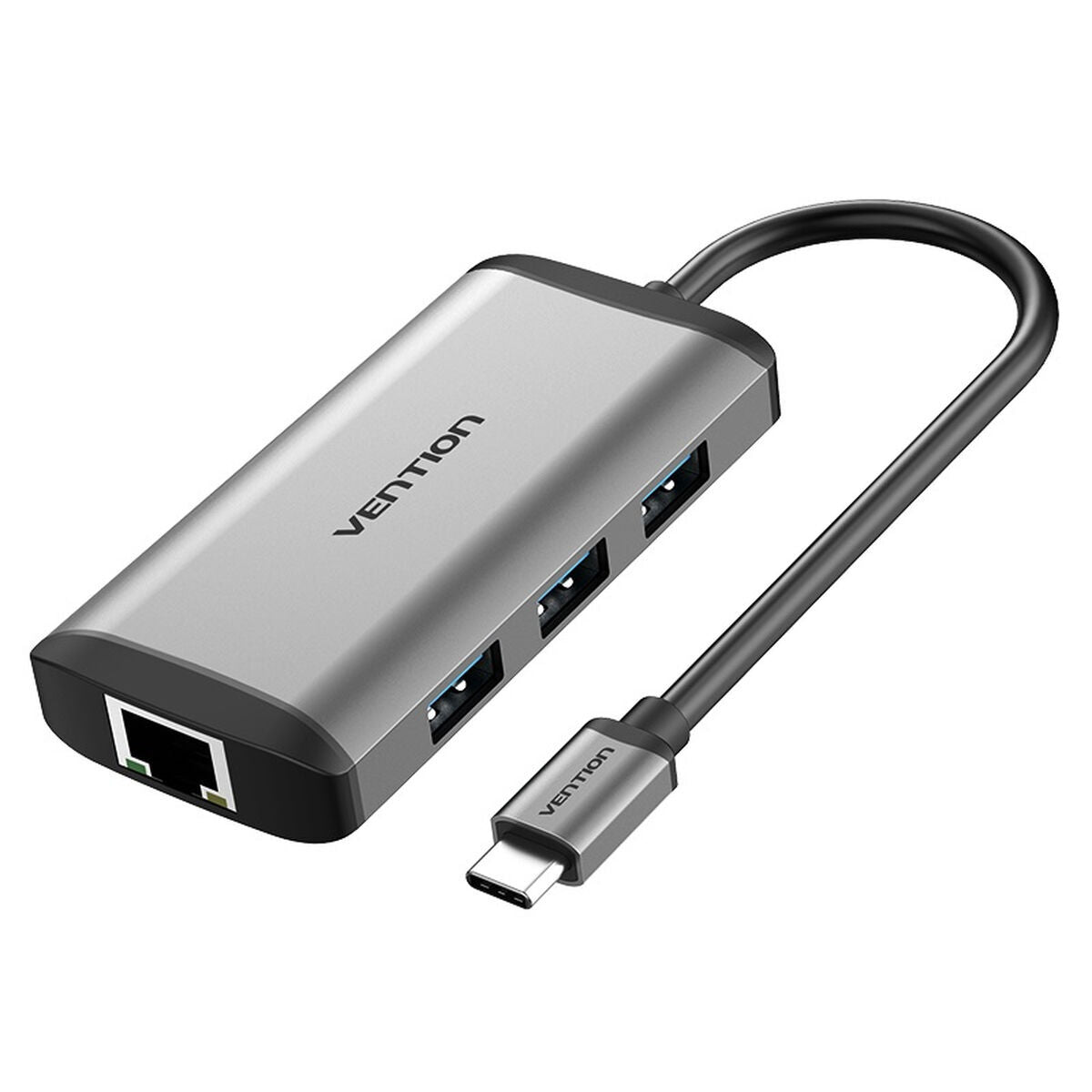 USB Hub Vention CNCHB Μαύρο Γκρι