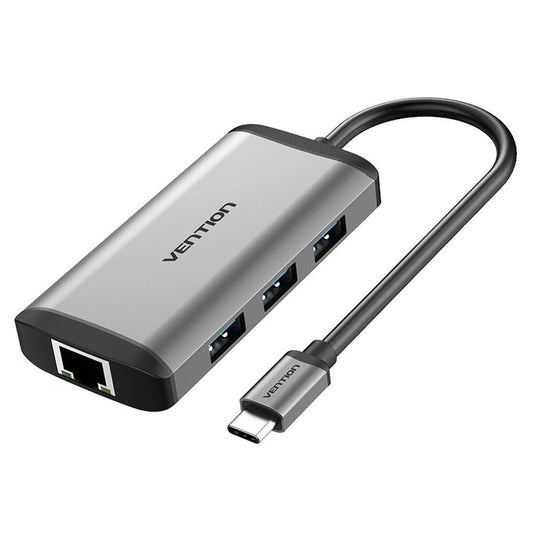 USB Hub Vention CNCHB Μαύρο Γκρι