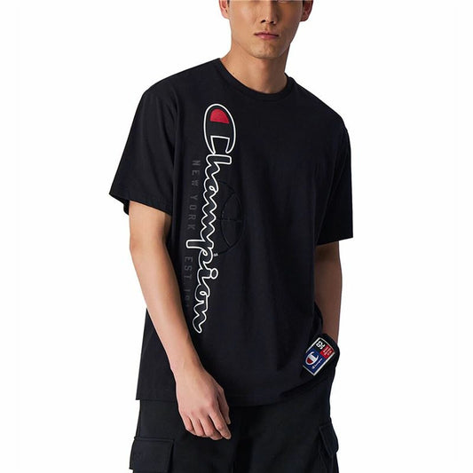 Ανδρική Μπλούζα με Κοντό Μανίκι Champion Crewneck Μαύρο