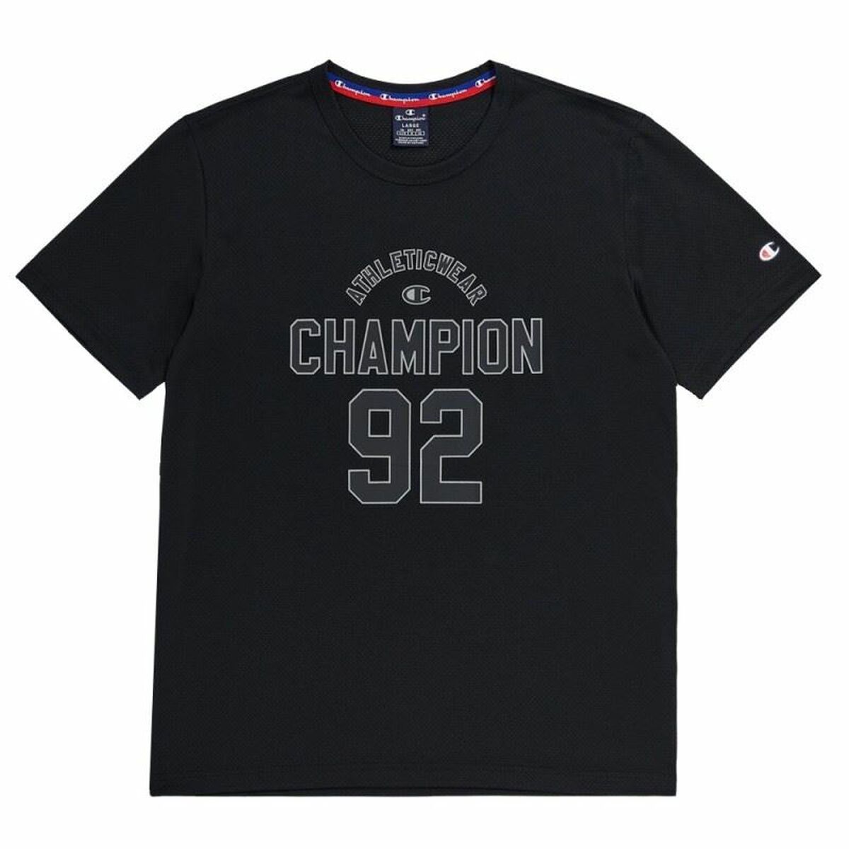 Ανδρική Μπλούζα με Κοντό Μανίκι Champion Crewneck Μαύρο