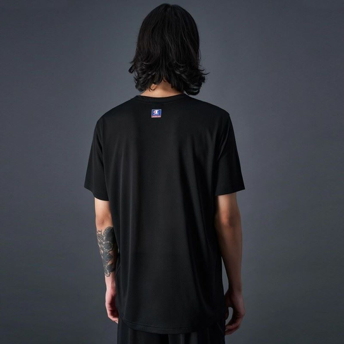 Ανδρική Μπλούζα με Κοντό Μανίκι Champion Crewneck Μαύρο