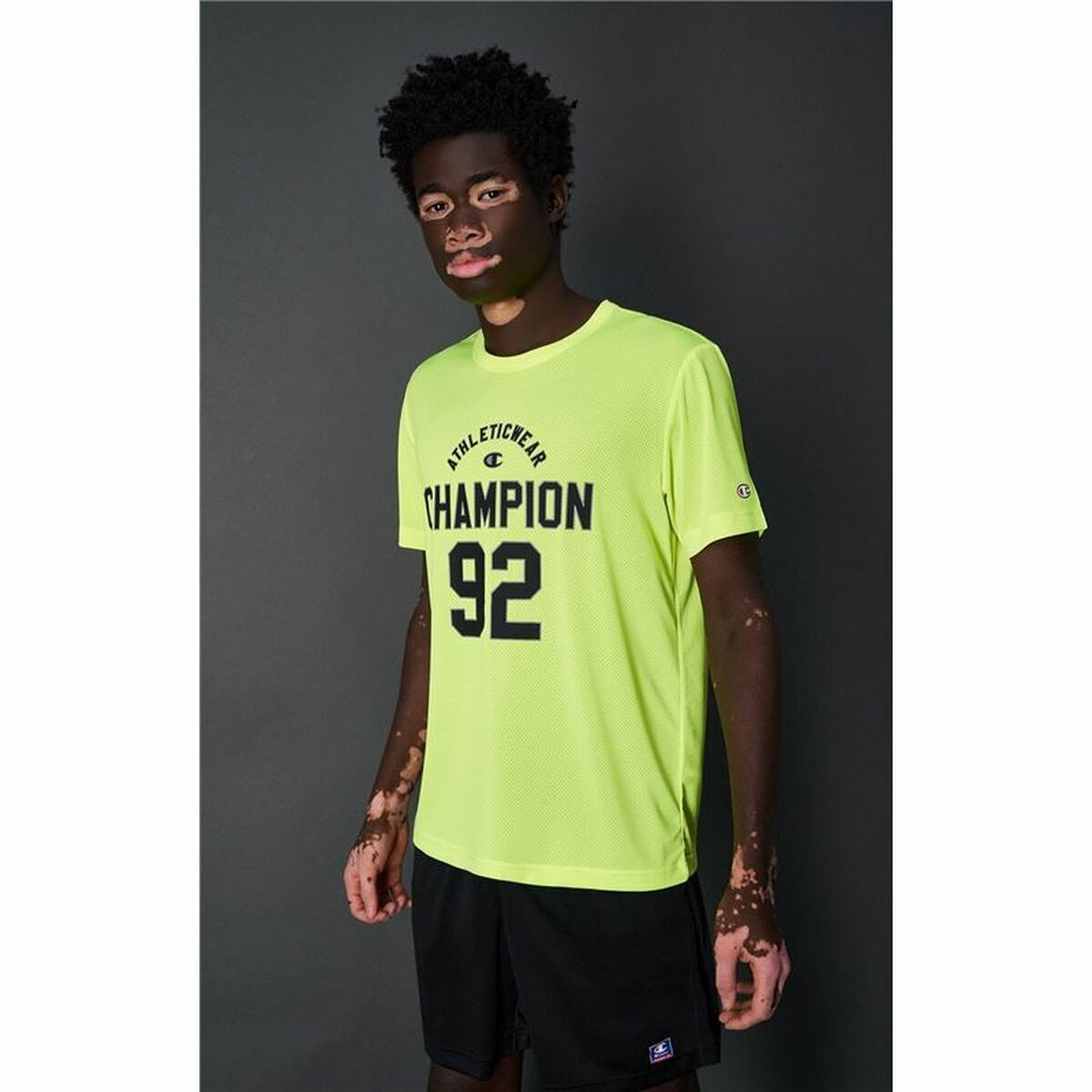 Ανδρική Μπλούζα με Κοντό Μανίκι Champion Crewneck Κίτρινο
