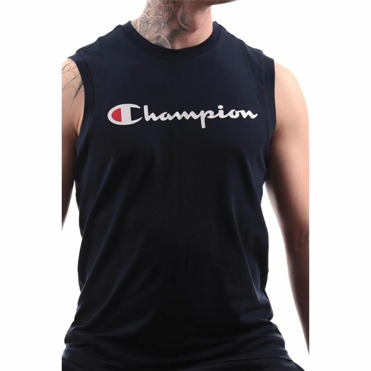 Kοντομάνικο Aθλητικό Mπλουζάκι Champion Crewneck  Μαύρο
