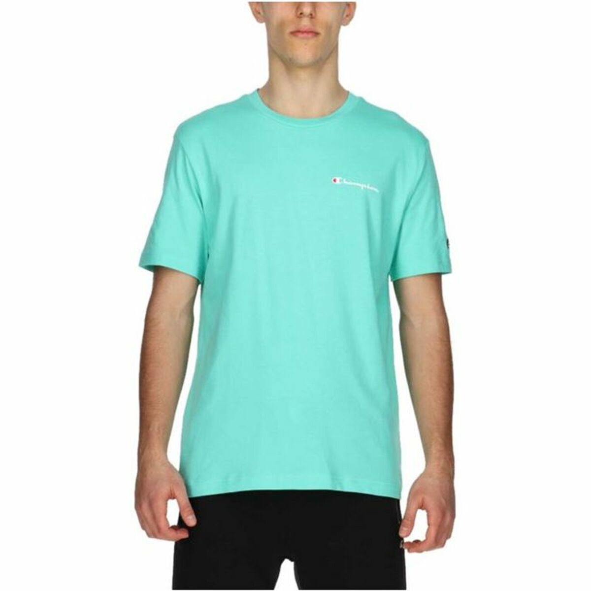 Ανδρική Μπλούζα με Κοντό Μανίκι Champion Crewneck Τυρκουάζ