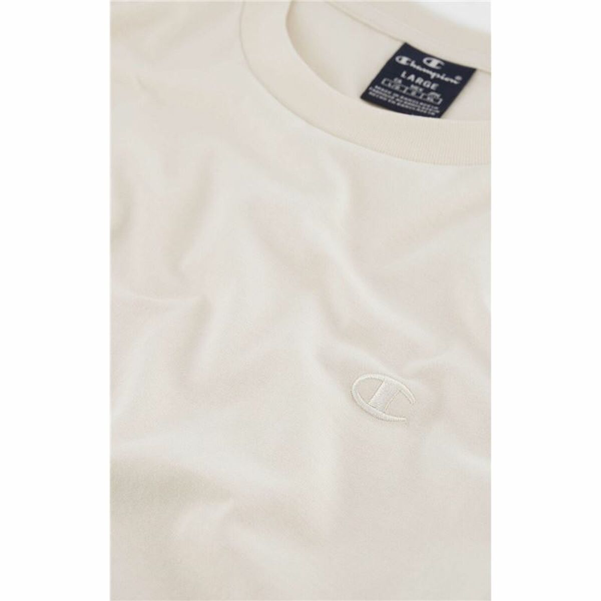 Ανδρική Μπλούζα με Κοντό Μανίκι Champion Crewneck Μπεζ