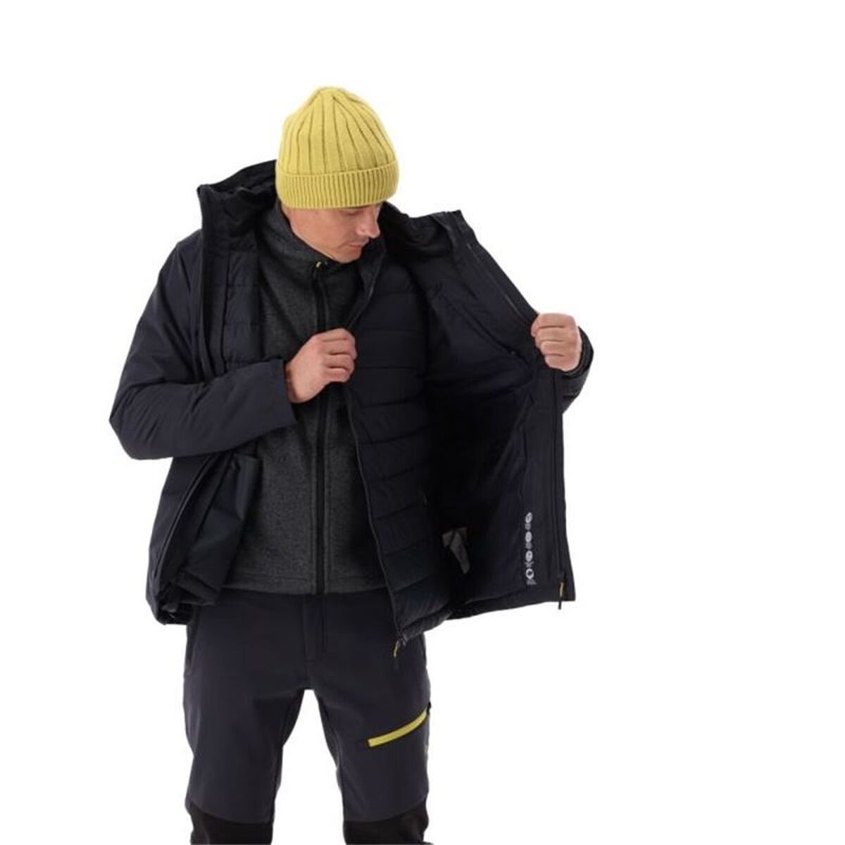 Ανδρικό Aθλητικό Mπουφάν Campagnolo Zip Hood Detachable Inn Μαύρο