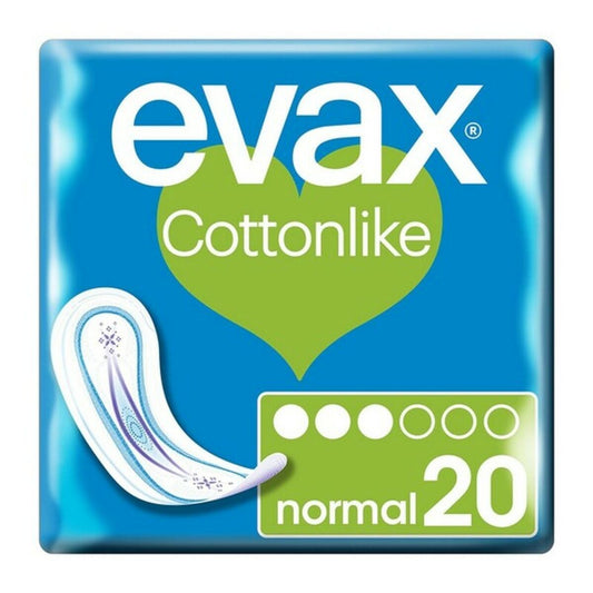 Κανονικές Σερβιέτες Χωρίς Φτερά Evax Cottonlike (20 τεμ.) 20 Μονάδες