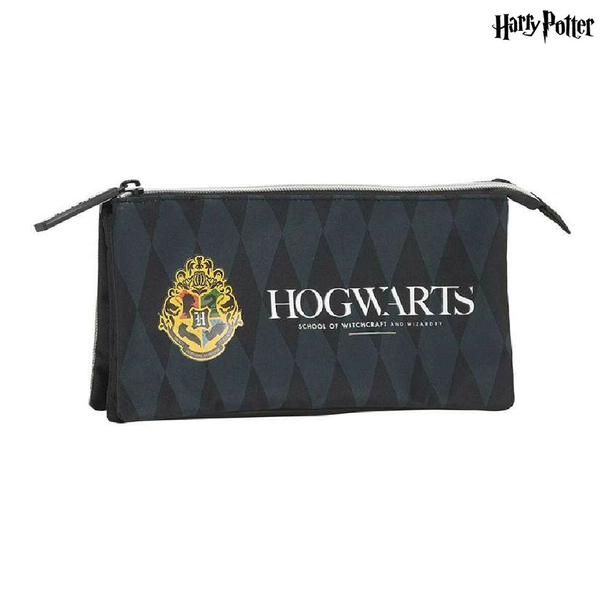 Κασετίνα Harry Potter Hogwarts Τρίκλινο Harry Potter Μαύρο Γκρι (22 x 12 x 3 cm) (22 x 3 x 12 cm)