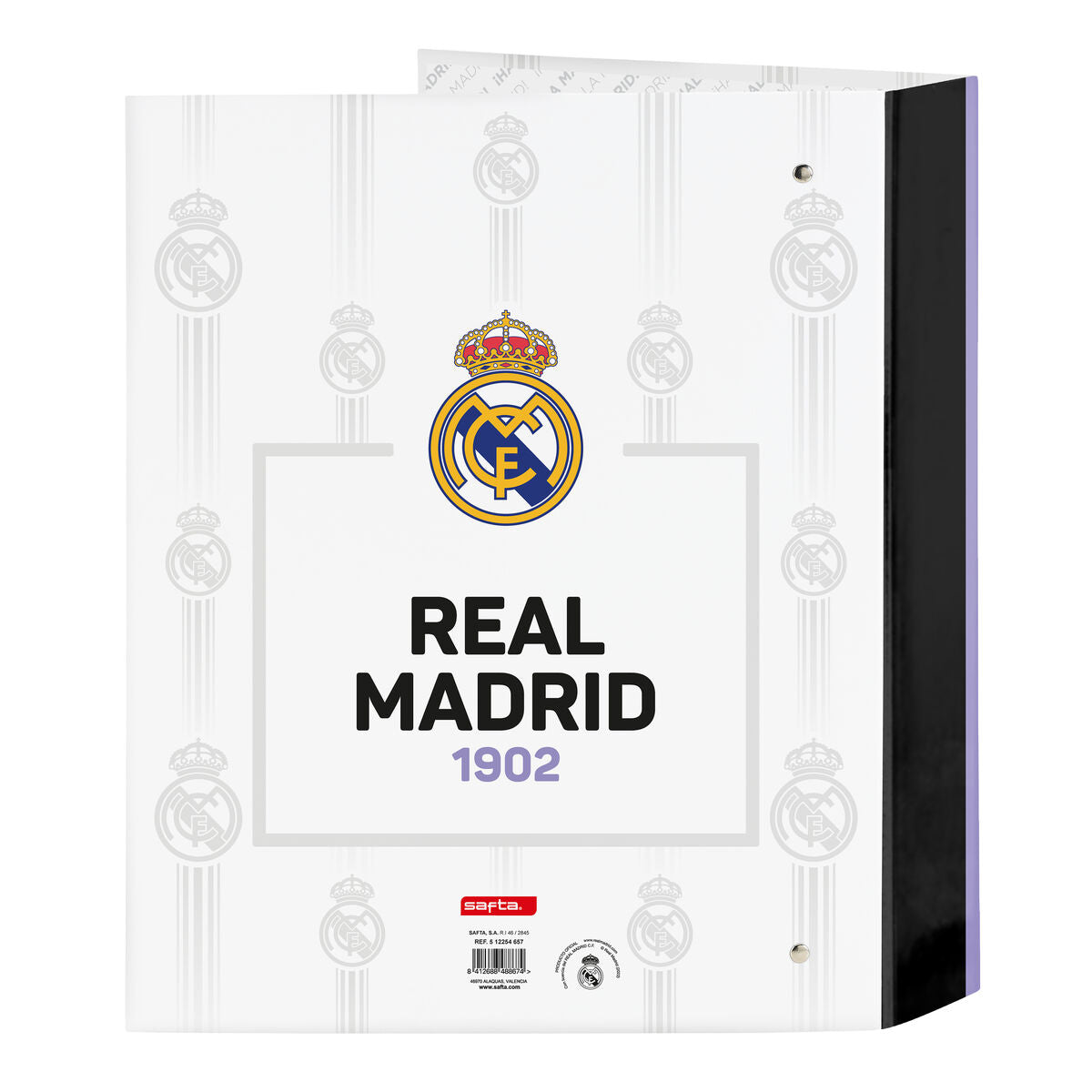 Φάκελος δακτυλίου Real Madrid C.F. Μαύρο Λευκό A4 (27 x 33 x 6 cm)