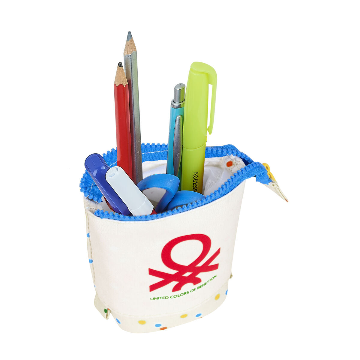Κασετίνα σε Σχήμα Κούπας Benetton Topitos Λευκό (8 x 19 x 6 cm)