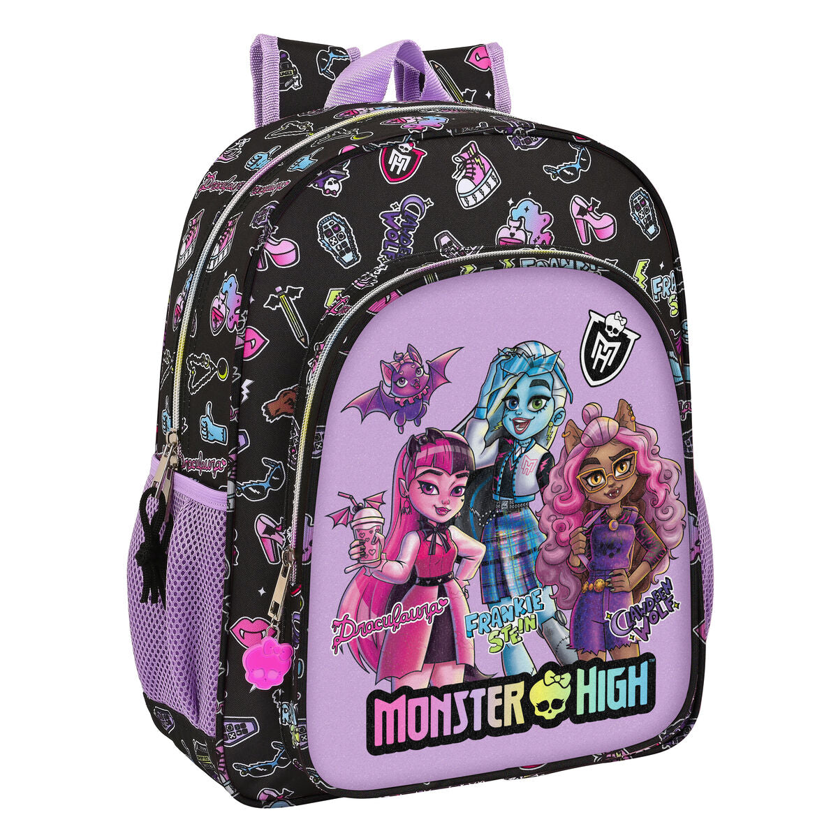 Σχολική Τσάντα Monster High Creep Μαύρο 32 x 38 x 12 cm