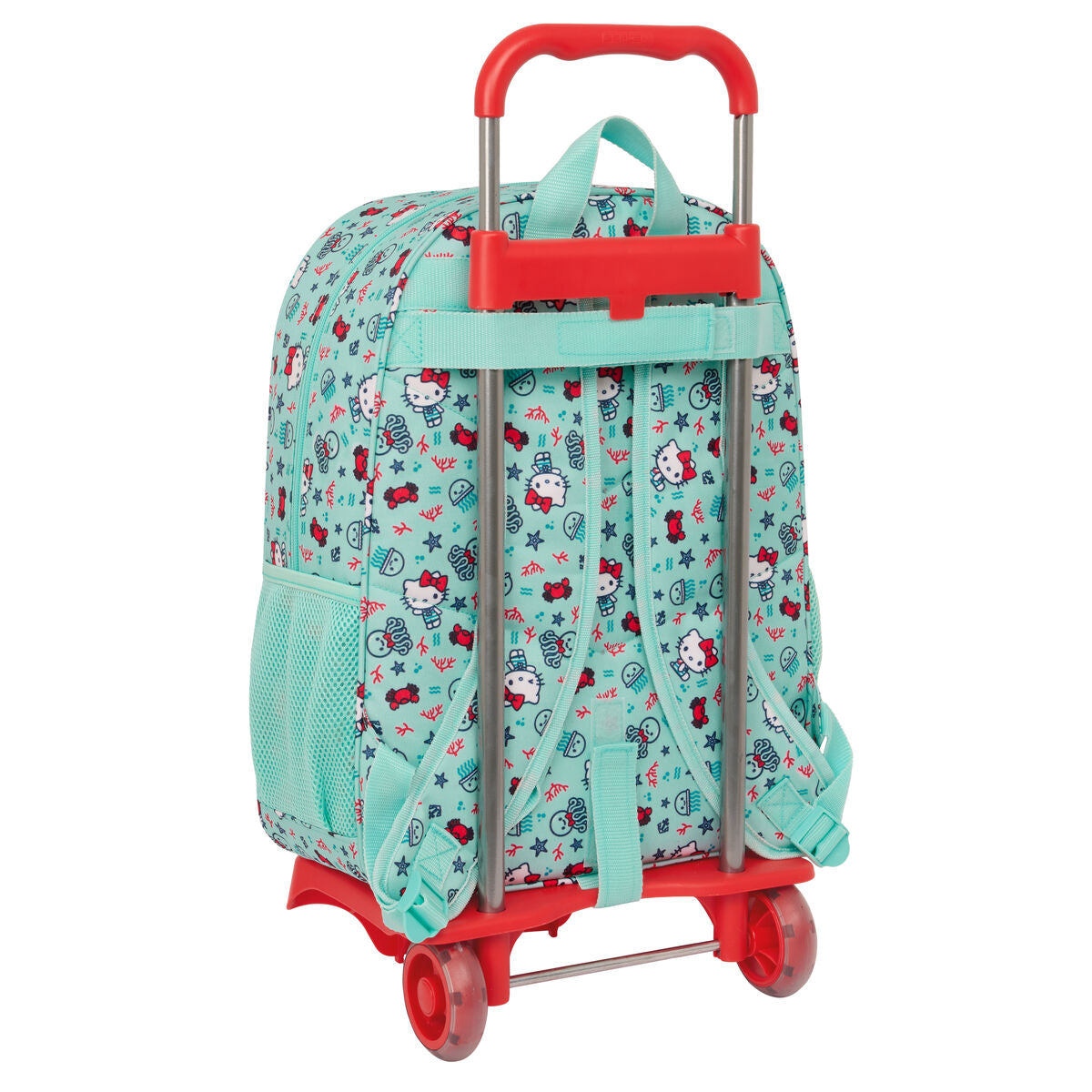 Σχολική Τσάντα με Ρόδες Hello Kitty Sea lovers Τυρκουάζ 33 x 42 x 14 cm
