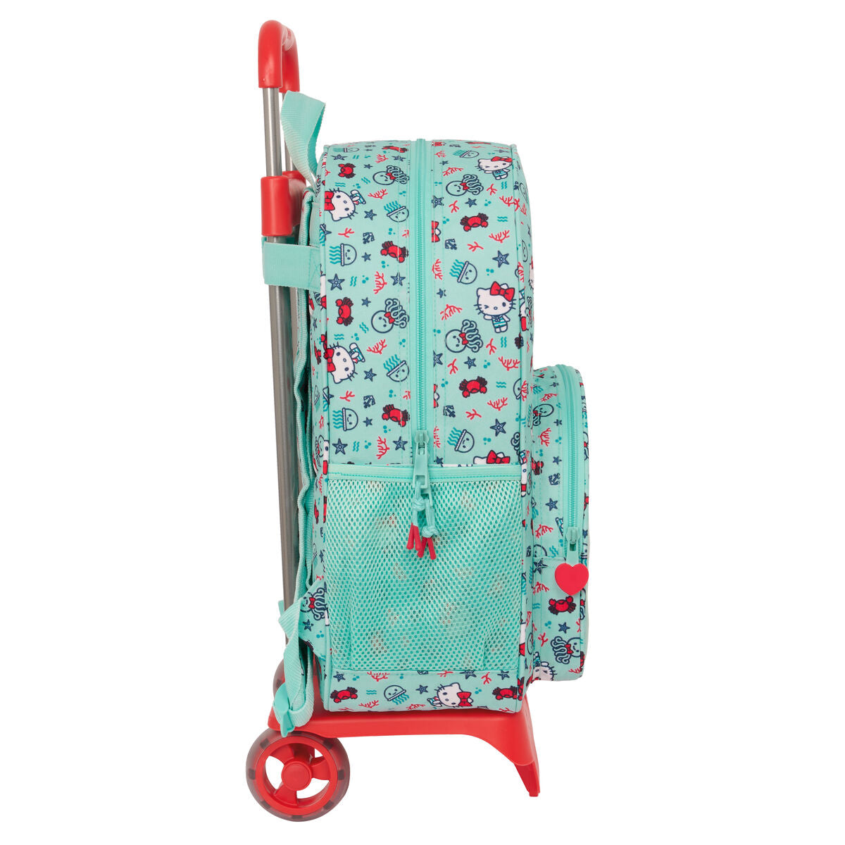Σχολική Τσάντα με Ρόδες Hello Kitty Sea lovers Τυρκουάζ 33 x 42 x 14 cm