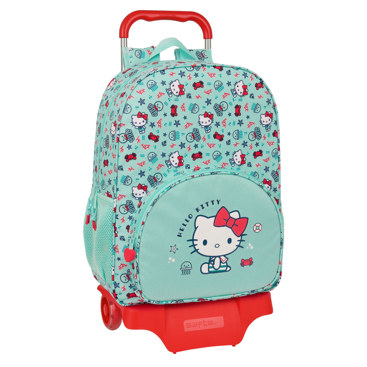 Σχολική Τσάντα με Ρόδες Hello Kitty Sea lovers Τυρκουάζ 33 x 42 x 14 cm