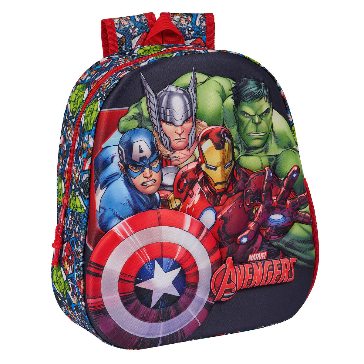 Σχολική Τσάντα The Avengers Μαύρο Κόκκινο 27 x 33 x 10 cm