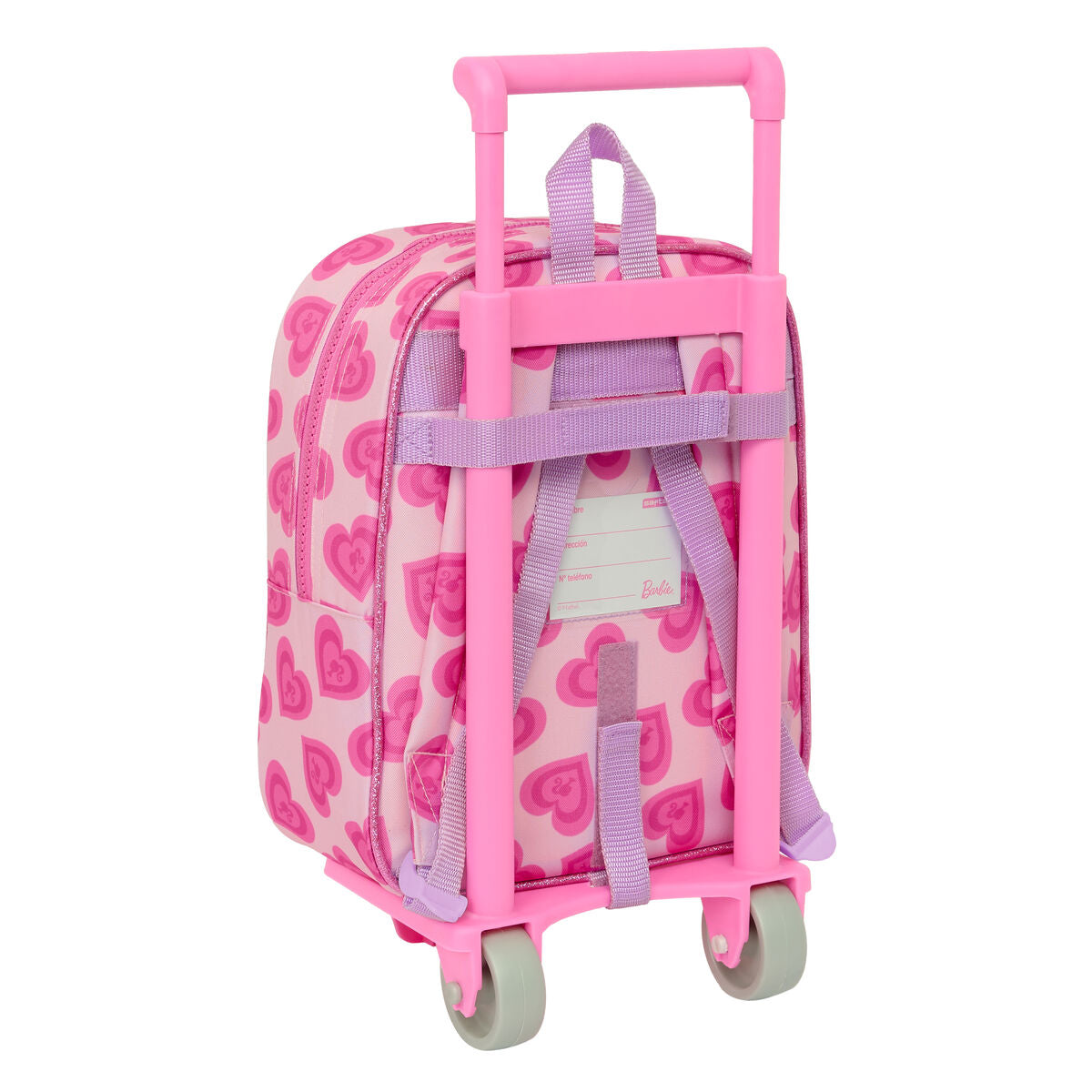 Σχολική Τσάντα με Ρόδες Barbie Love Ροζ 22 x 27 x 10 cm