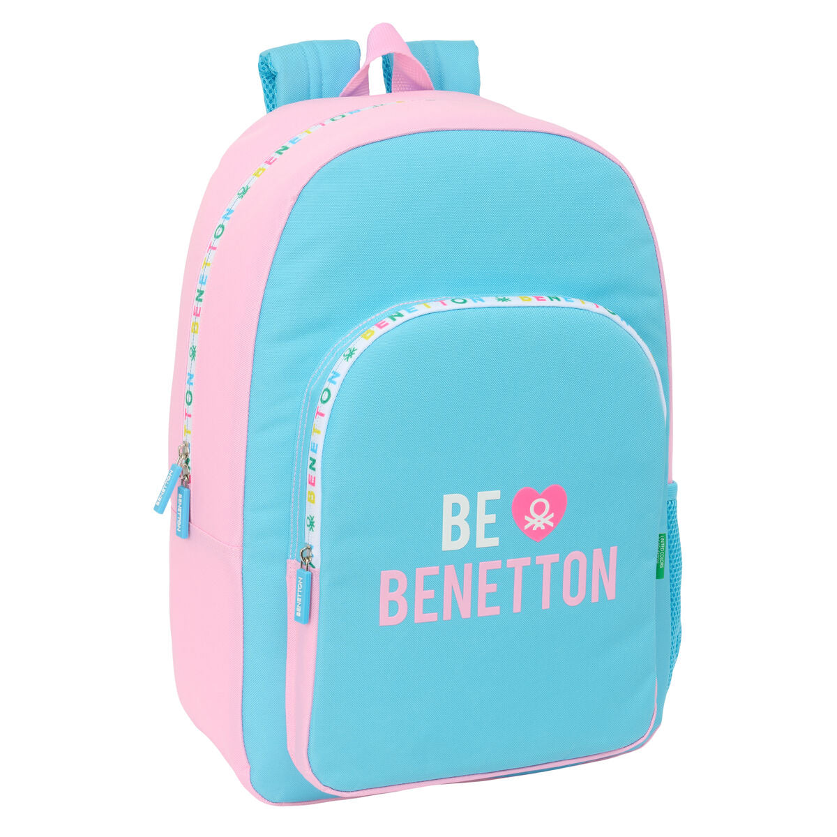 Σχολική Τσάντα Benetton Unique Ροζ Τυρκουάζ 30 x 46 x 14 cm
