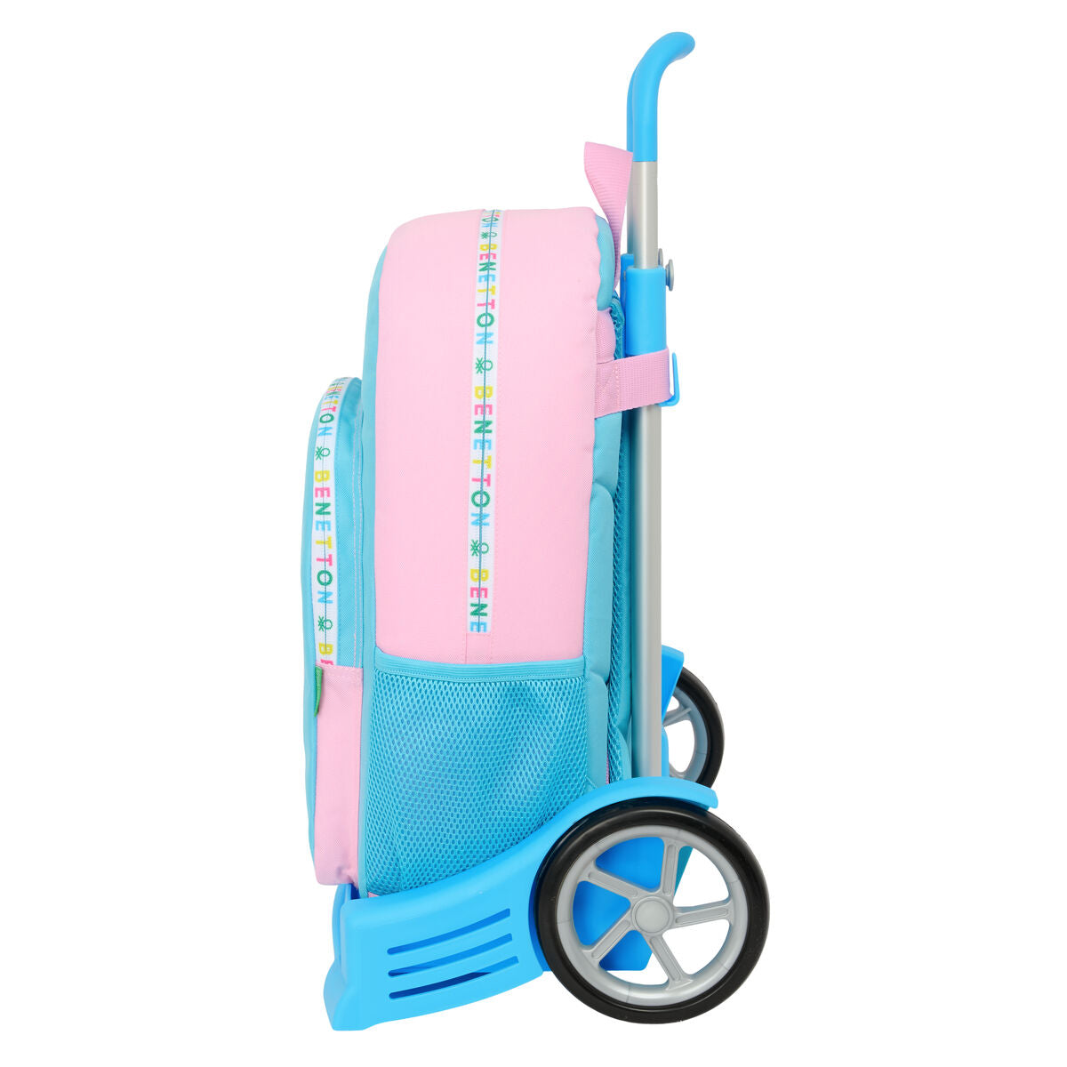 Σχολική Τσάντα με Ρόδες Benetton Unique Ροζ Τυρκουάζ 30 x 46 x 14 cm