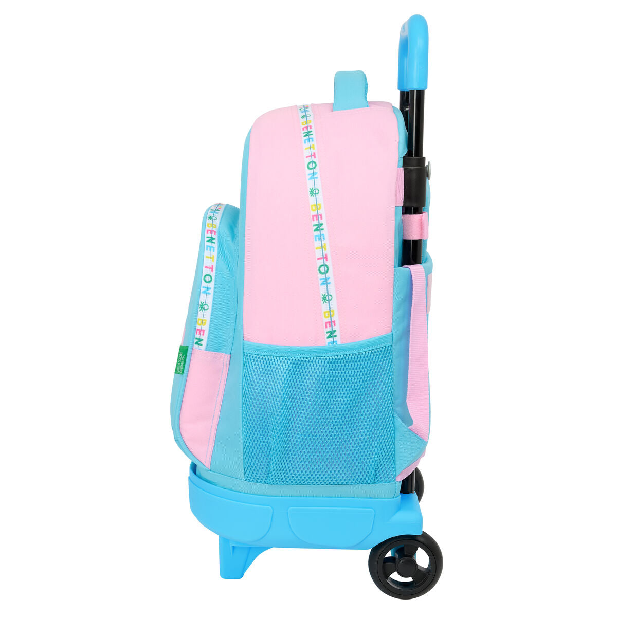 Σχολική Τσάντα με Ρόδες Benetton Unique Ροζ Τυρκουάζ 33 x 45 x 22 cm